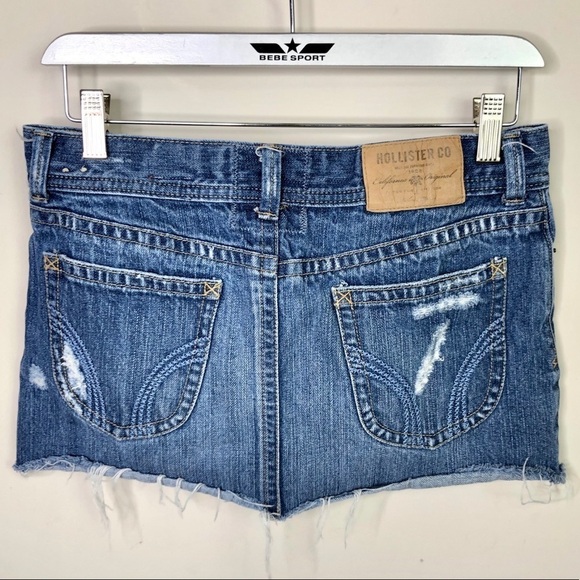 Hollister Distressed Micro Mini Jean Skirt Y2K - Picture 3 of 11